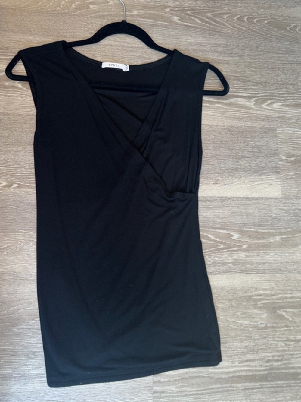 Apt. 9 Black Sleeveless Wrap-Front Top